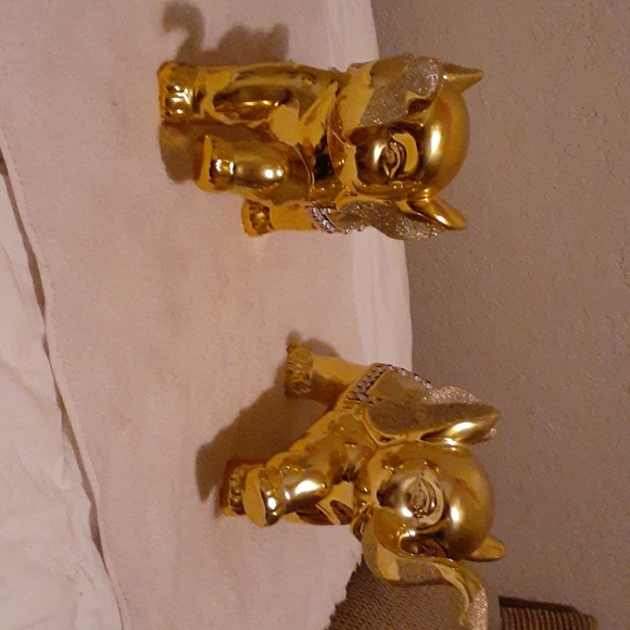 Two gold elephants - Picture 1 of 2